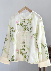 Grace Green Embroidered Button Organza Shirts Fall