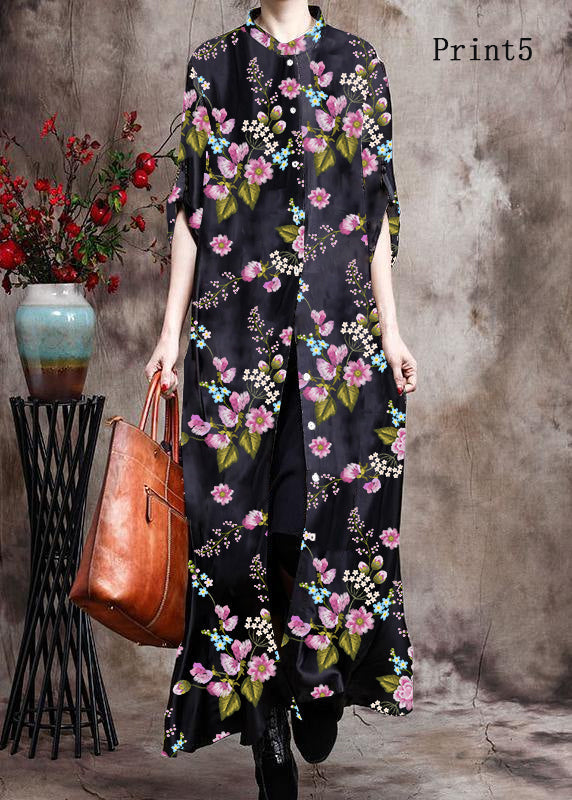 Comfy Italian Black Print2 Long Silk Dress Cardigan - Limited Stock