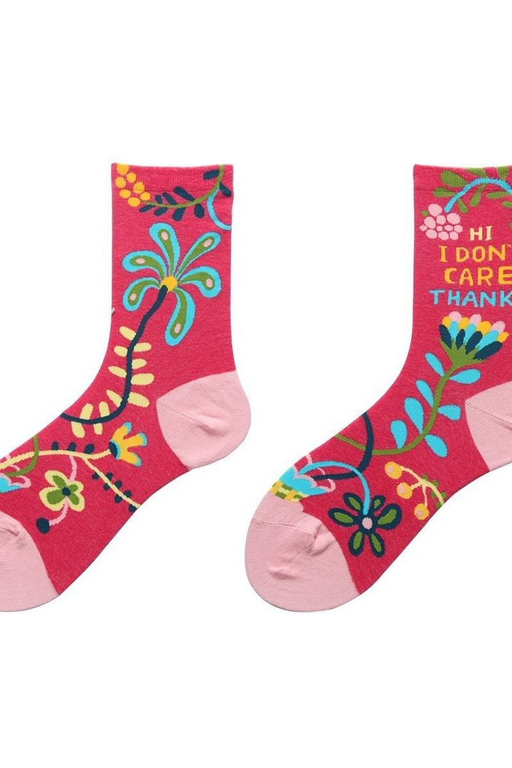 Flower Printed Cute Sweet Socks - 3 Pairs