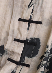 Grace Black Print Button Cotton Shirt Long Sleeve