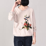 Aesthetic beige prints knit cardigans plus size autumn knit outwear long sleeve