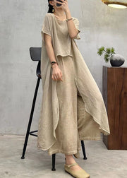 Apricot Low High Design Cotton T Shirt Asymmetrical Summer