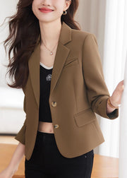 Apricot Silm Fit Formal Coats Notched Collar Spring