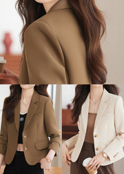 Apricot Silm Fit Formal Coats Notched Collar Spring