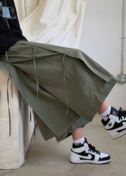 Army Green Elastic Waist Men Leg Pants Pants Summer
