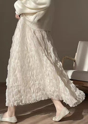 Art Beige Original Design Solid Tulle Skirts Spring