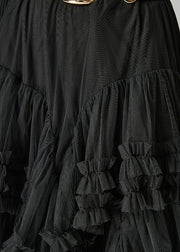 Art Black Ruffled Exra Large Hem Tulle Skirts Spring