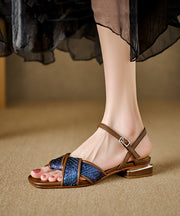Art Blue Cross Strap Peep Toe Sandals