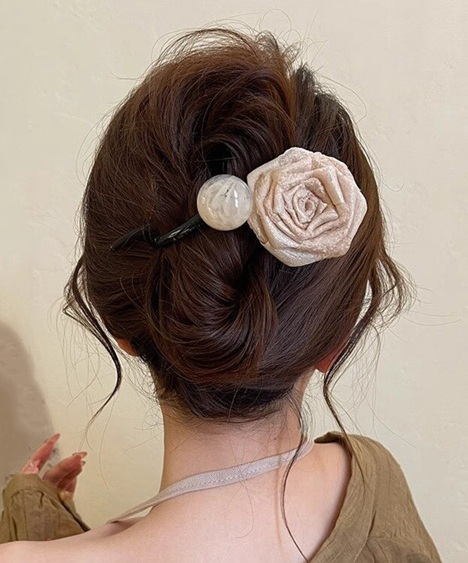 Art Chocolate Plastic Fabric Art Rose Ball Hairpin