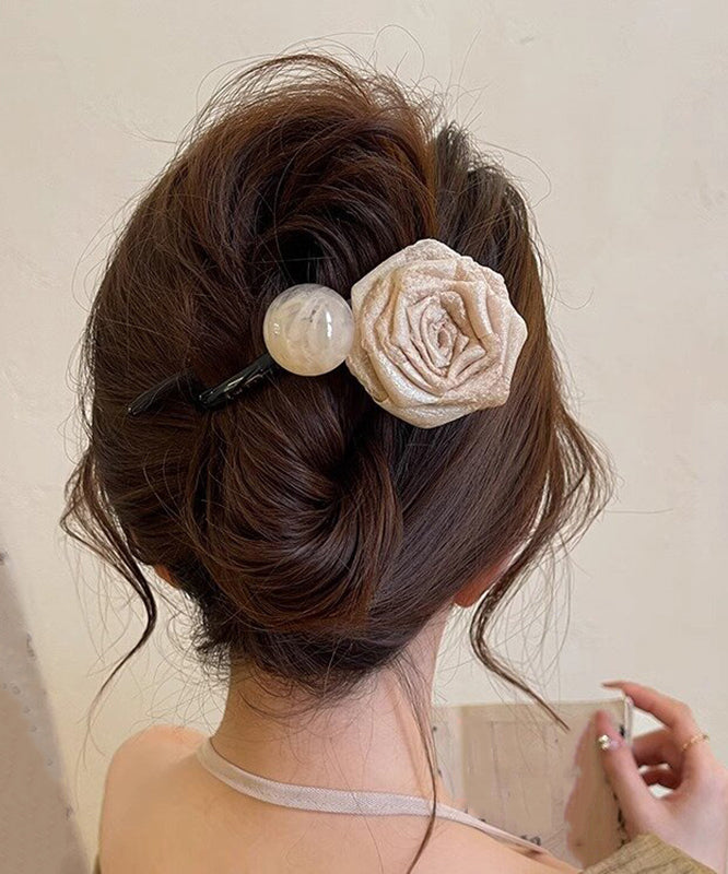 Art Chocolate Plastic Fabric Art Rose Ball Hairpin