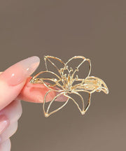 Art Gold Alloy Hollow Out Lily Flower Brooch