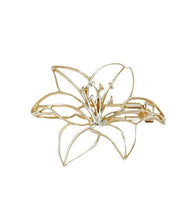 Art Gold Alloy Hollow Out Lily Flower Brooch