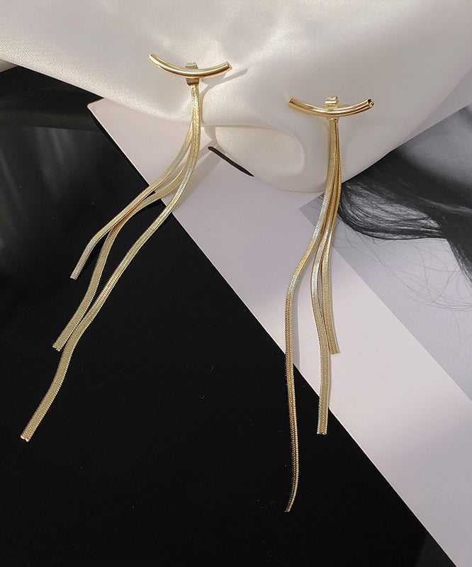 Art Gold Alloy Tassel Drop Earrings