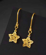 Art Gold Copper Overgild Star Geometry Drop Earrings