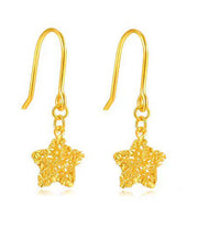 Art Gold Copper Overgild Star Geometry Drop Earrings