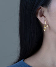 Art Gold Sterling Silver Drop Earrings