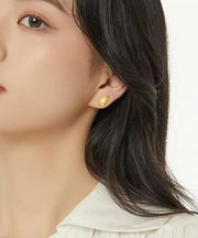 Art Gold Sterling Silver Overgild Butterfly Stud Earrings