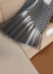 Art Grey Dot High Waist Tulle Patchwork Skirts Spring