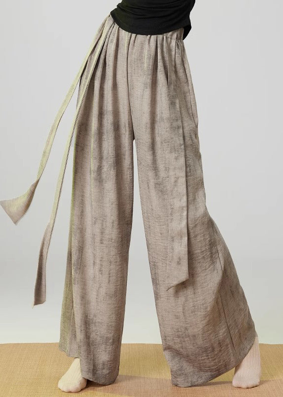 Art Khaki Oversized Tie Dye Linen Pants Trousers Spring