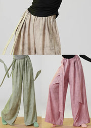 Art Khaki Oversized Tie Dye Linen Pants Trousers Spring