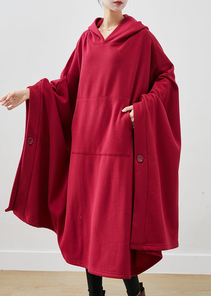 Art Mulberry Asymmetrical Oversized Cotton Sweatshirts Dress Winter