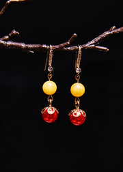 Art Red Pearl Boutique Beeswax Drop Earrings