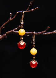 Art Red Pearl Boutique Beeswax Drop Earrings