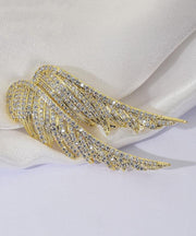 Art Silk Alloy Zircon Feather Brooches