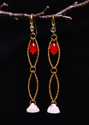 Art White Jade Original design Drop Earrings