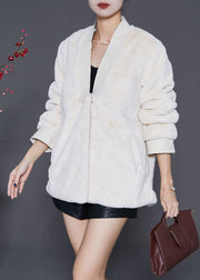 Art White Oversized Warm Fuzzy Fur Fluffy Coats Winter