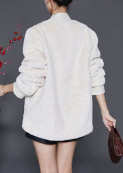 Art White Oversized Warm Fuzzy Fur Fluffy Coats Winter