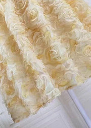 Art Yellow Gradient Floral Decorated Tulle Skirts Spring