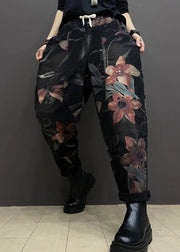 Autumn New Printed Denim Elastic Waist Harlan Pants