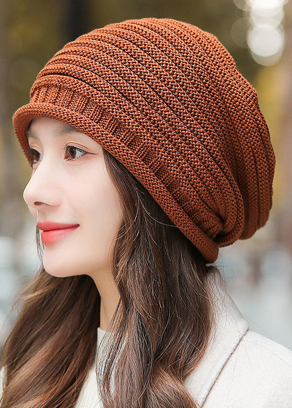 Autumn Winter Stylish Caramel Warm Knit Boonie Hat