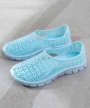 Baby Blue Comfortable Hollow Out Beach Flats Shoes