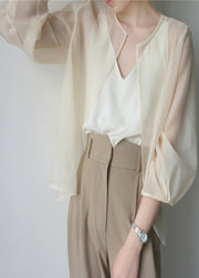 Beautiful Apricot Organza UPF 50+ Cardigans Summer