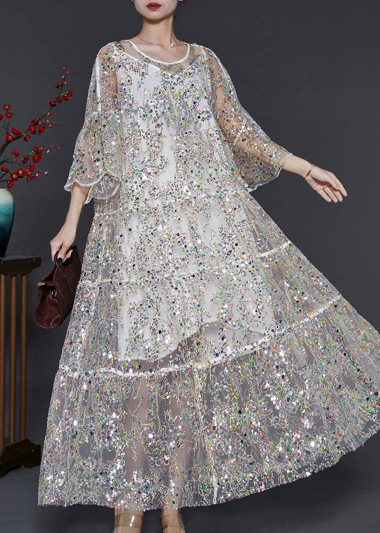 Beautiful Apricot Sequins Tulle Holiday Dresses Summer