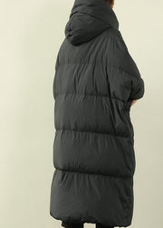 Beautiful Black Hooded Casual Duck Down Down Coat Winter