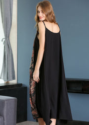 Beautiful Black Sexy Patchwork Print Chiffon Summer Dress