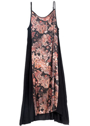 Beautiful Black Sexy Patchwork Print Chiffon Summer Dress