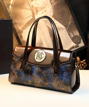 Beautiful Blue Embossed Classy Calf Leather Tote Handbag