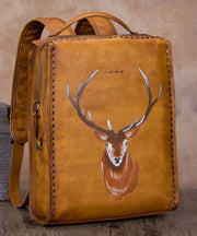 Beautiful Brown Animal Print Calf Leather Backpack Bag
