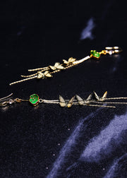 Beautiful Butterfly Tassels 14K Gold Long Drop Earrings