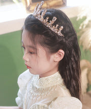Beautiful Champagne Crystal Zircon Kids Crown