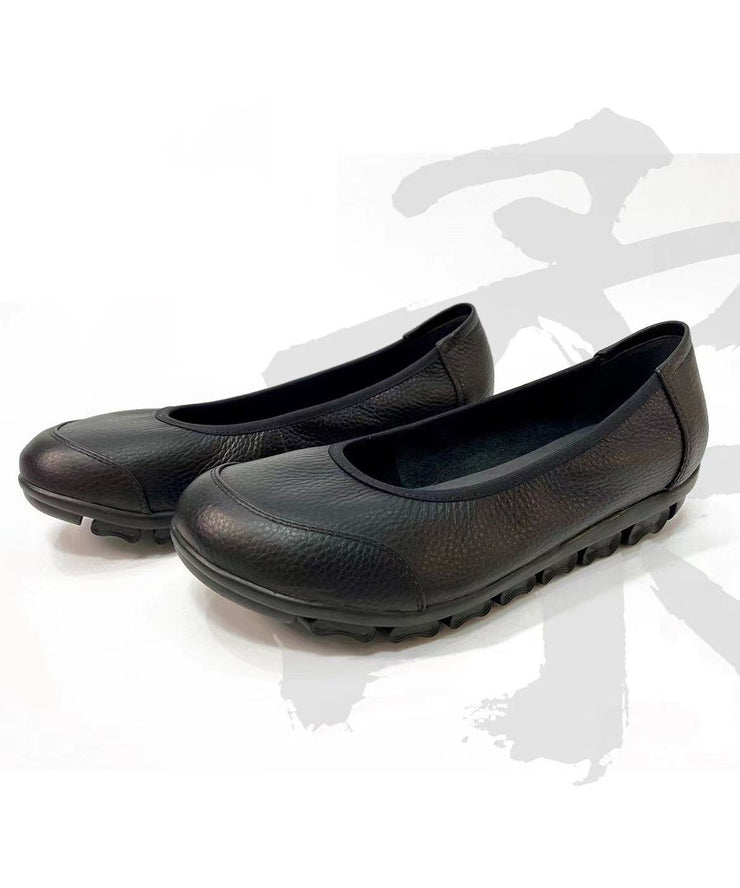 Beautiful Comfortable Flat Shoes For Women Rose Cowhide Leather