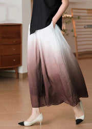 Beautiful Gradient Brown Cotton Crop Pants A Line Spring