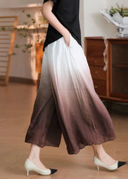 Beautiful Gradient Brown Cotton Crop Pants A Line Spring