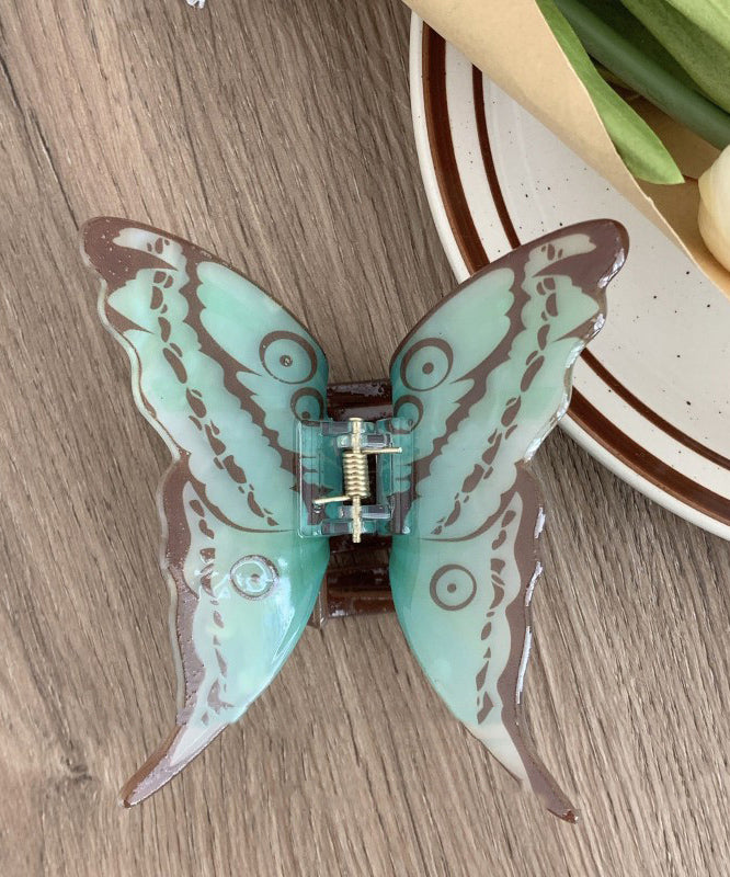 Beautiful Light Green Alloy Butterfly Hairpin