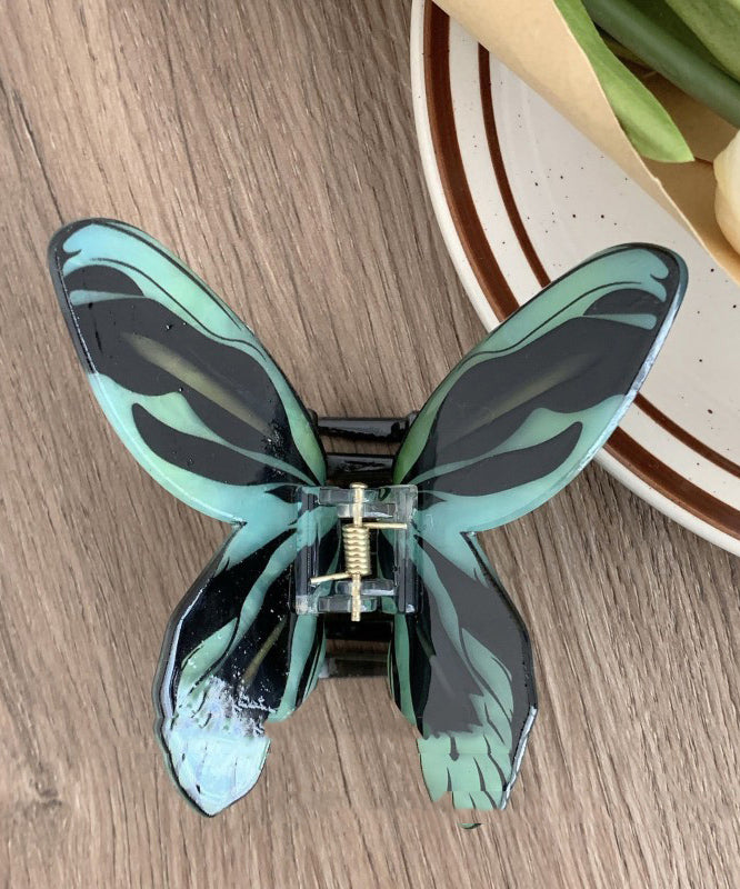 Beautiful Light Green Alloy Butterfly Hairpin