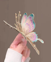 Beautiful Pink Alloy Butterfly Hairpin